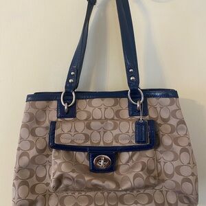 Coach Beige and Black Shoulder Bag